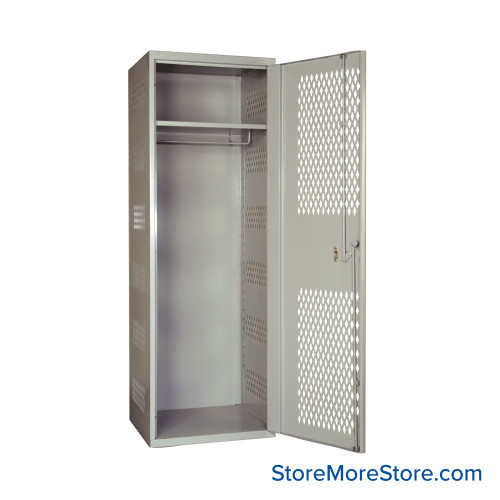 Security Locker, 22" W x 24" D x 72" H, Ventilated Door, None Adjustable Shelfs, Combination Lock