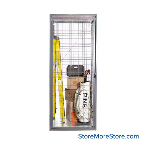Condo Storage Locker, 36" W x 36" D x 90" H, Front & Side Panels (No Top & Back), 1 Storage Level, Yes Bottom Shelf