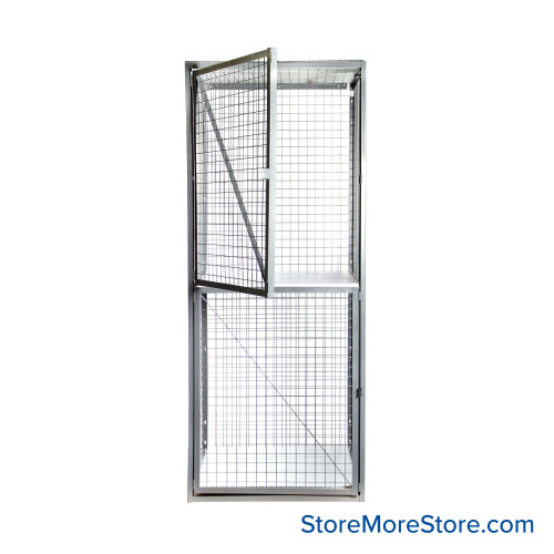 Condo Storage Locker, 36" W x 36" D x 90" H, Front & Side Panels (No Top & Back), 2 Storage Levels, No Bottom Shelf