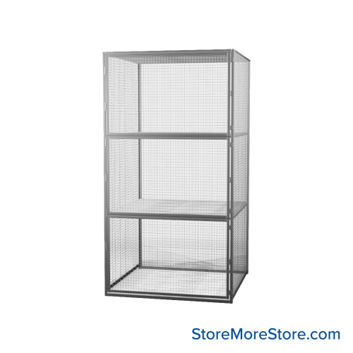 Condo Storage Locker, 48" W x 48" D x 90" H, Front & Side Panels (No Top & Back), 3 Storage Levels, Yes Bottom Shelf
