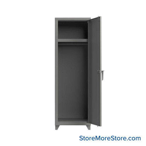 Heavy Duty Lockers, 24" W x 24" D x 75" H, 1 Column, 1 Tier, Solid Door, Padlock Hasp