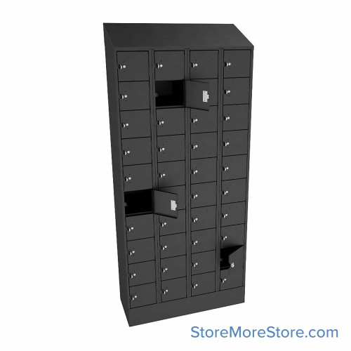 Tablet Locker, 36" W x 15" D x 83" H, 4 Columns, 10 Tiers, No Number Plates