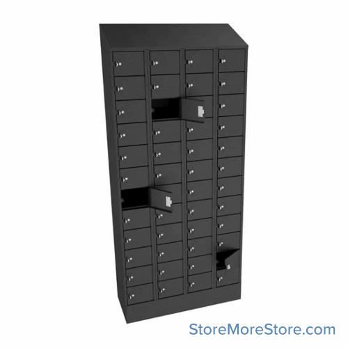 Tablet Locker, 36" W x 15" D x 83" H, 4 Columns, 12 Tiers, No Number Plates