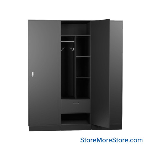 Fire Station Lockers, 72'' W x 24'' D x 80'' H, Wood, None, 0 End Panels