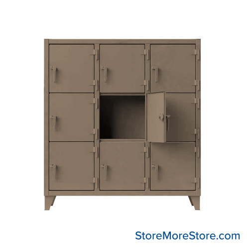 Gear Bag Locker, 62'' W x 18'' D x 68'' H, 3 Columns