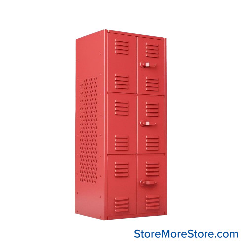 Gear Locker, 30'' W x 24'' D x 72'' H, 3 Tiers, Solid Door, Solid Side