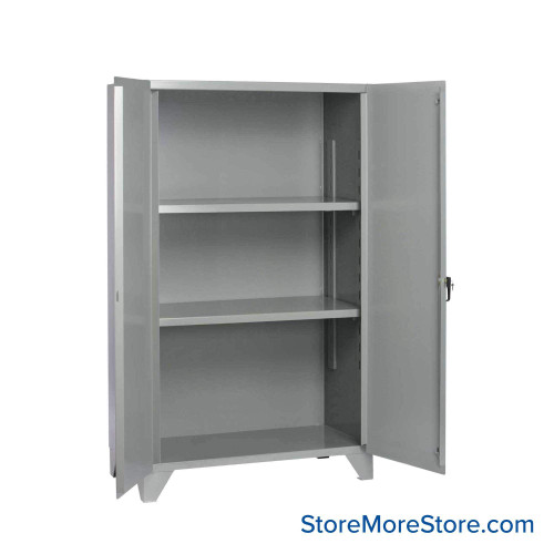 Heavy Duty Storage Cabinets, 60" W x 30" D, Two Adjustable Shelves, Solid Steel Door