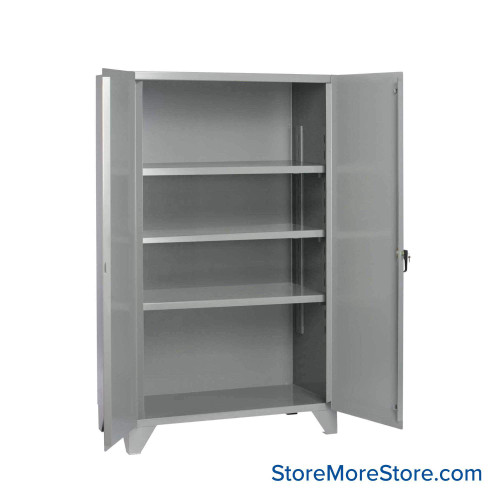 Heavy Duty Storage Cabinets, 48" W x 24" D, Three Adjustable Shelves, Solid Steel Door