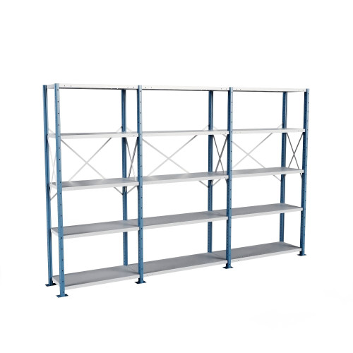 Heavy Duty Metal Shelving, 136" W x 18" D x 87" H, Open Shelving, 5 Adjustable Shelfs, Heavy-Duty