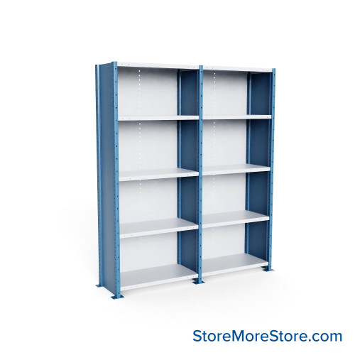Heavy Duty Metal Shelving, 76" W x 18" D x 87" H, Closed Shelving, 5 Adjustable Shelfs, Heavy-Duty