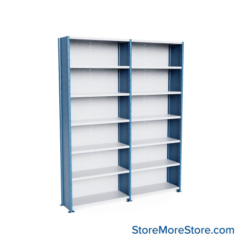 Heavy Duty Metal Shelving, 100" W x 18" D x 123" H, Closed Shelving, 7 Adjustable Shelfs, Heavy-Duty
