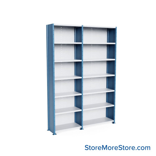 Heavy Duty Metal Shelving, 88" W x 18" D x 123" H, Closed Shelving, 7 Adjustable Shelfs, Heavy-Duty