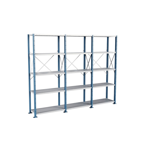 Heavy Duty Metal Shelving, 112" W x 18" D x 87" H, Open Shelving, 5 Adjustable Shelfs, Extra Heavy-Duty
