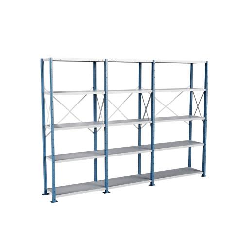 Heavy Duty Metal Shelving, 124" W x 18" D x 87" H, Open Shelving, 5 Adjustable Shelfs, Extra Heavy-Duty