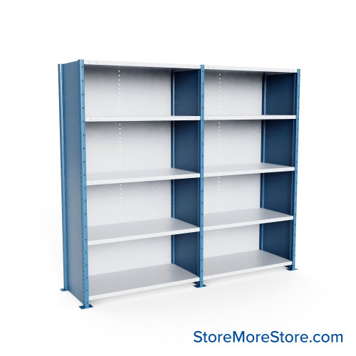 Heavy Duty Metal Shelving, 100" W x 24" D x 87" H, Closed Shelving, 5 Adjustable Shelfs, Extra Heavy-Duty