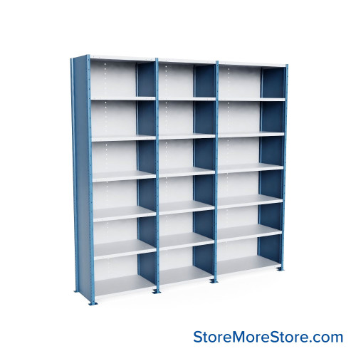Heavy Duty Metal Shelving, 124" W x 24" D x 123" H, Closed Shelving, 7 Adjustable Shelfs, Extra Heavy-Duty