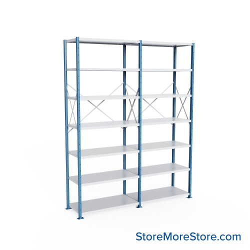 Heavy Duty Metal Shelving, 100" W x 24" D x 123" H, Open Shelving, 7 Adjustable Shelfs, Heavy-Duty
