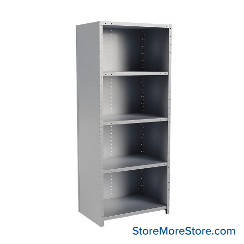 Metal Storage Shelves, 24" W x 36" D x 87" H, Closed Back & Sides, Heavy-Duty, 5 Adjustable Shelfs