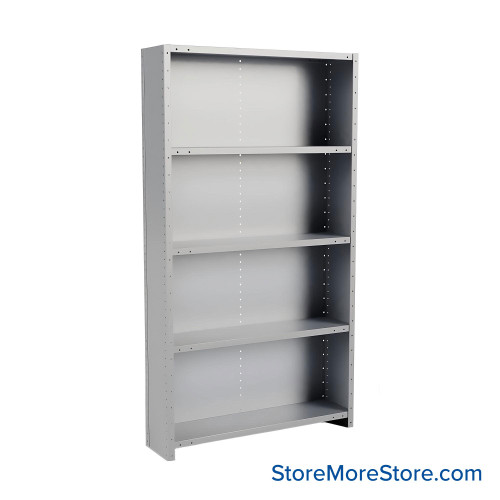 Metal Storage Shelves, 12" W x 48" D x 87" H, Closed Back & Sides, Heavy-Duty, 5 Adjustable Shelfs Metal Storage Shelves, 12" W x 48" D x 87" H, Closed Back & Sides, Heavy-Duty, 5 Adjustable Shelfs