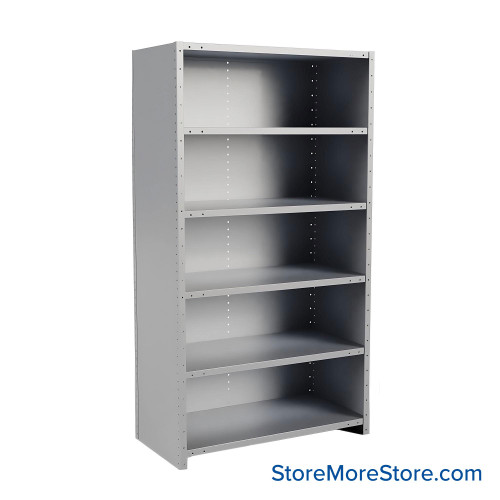 Metal Storage Shelves, 24" W x 48" D x 87" H, Closed Back & Sides, Extra Heavy-Duty, 6 Adjustable Shelfs