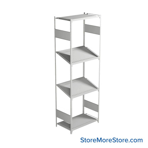 FIFO Shelving, 18" W x 30" D x 75" H, 6 Shelves, 4 (Adjustable) Shelves, Flat Top/Bottom Shelves, No Kit