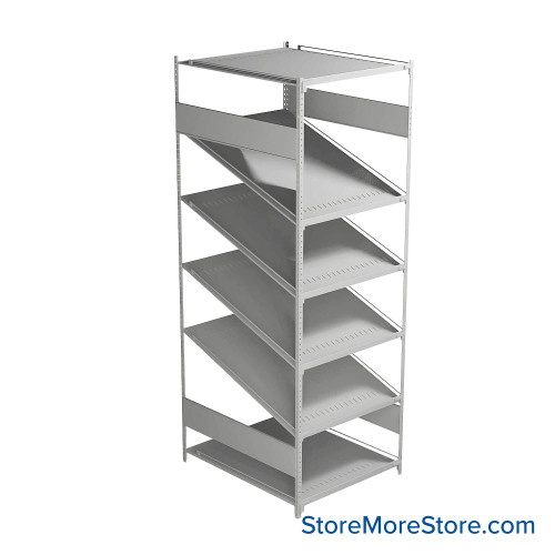 FIFO Shelving, 36" W x 30" D x 75" H, 6 Shelves, 6 (Adjustable) Shelves, Flat Top/Bottom Shelves, No Kit