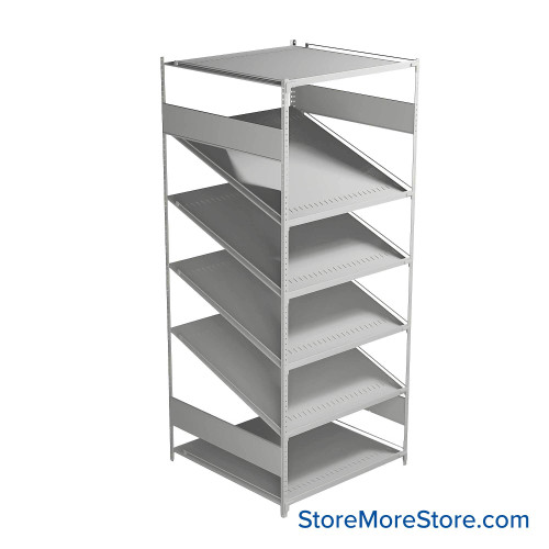 FIFO Shelving, 36" W x 36" D x 75" H, 6 Shelves, 6 (Adjustable) Shelves, Flat Top/Bottom Shelves, No Kit