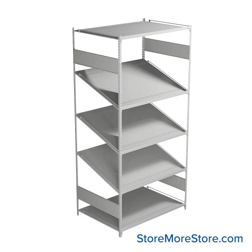 FIFO Shelving, 30" W x 42" D x 87" H, 6 Shelves, 5 (Adjustable) Shelves, Flat Top/Bottom Shelves, No Kit