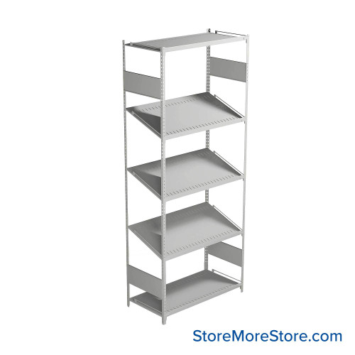 FIFO Shelving, 18" W x 36" D x 75" H, 6 Shelves, 5 (Adjustable) Shelves, Flat Top/Bottom Shelves, No Kit