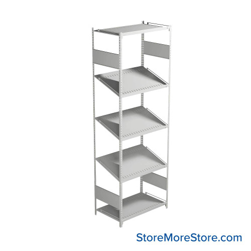 FIFO Shelving, 18" W x 30" D x 75" H, 6 Shelves, 5 (Adjustable) Shelves, Flat Top/Bottom Shelves, Includes Kit