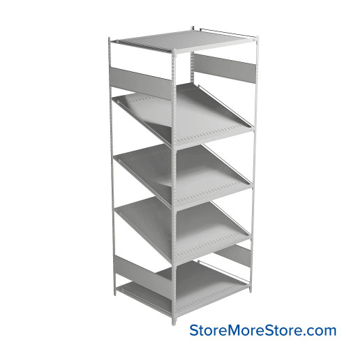 FIFO Shelving, 30" W x 36" D x 75" H, 6 Shelves, 5 (Adjustable) Shelves, Flat Top/Bottom Shelves, Includes Kit