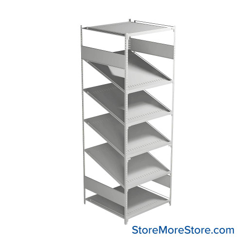 FIFO Shelving, 30" W x 30" D x 87" H, 6 Shelves, 6 (Adjustable) Shelves, Flat Top/Bottom Shelves, Includes Kit