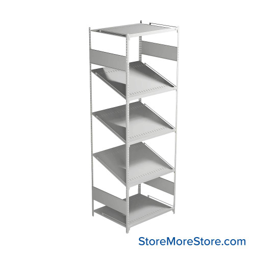 FIFO Shelving, 24" W x 30" D x 87" H, 6 Shelves, 5 (Adjustable) Shelves, Flat Top/Bottom Shelves, No Kit