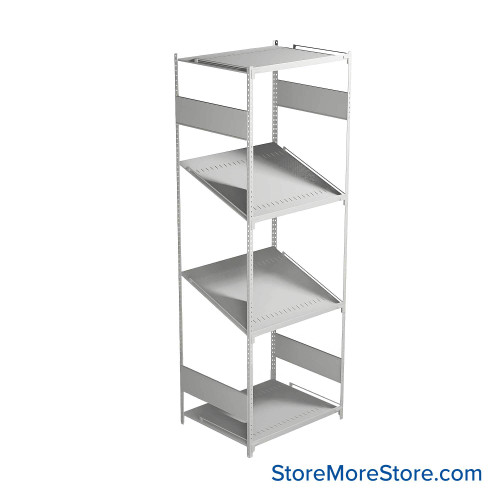 FIFO Shelving, 24" W x 30" D x 75" H, 6 Shelves, 4 (Adjustable) Shelves, Flat Top/Bottom Shelves, No Kit