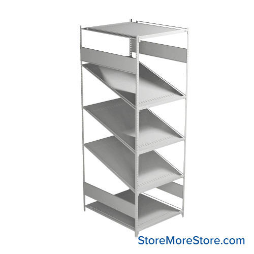 FIFO Shelving, 36" W x 30" D x 87" H, 6 Shelves, 5 (Adjustable) Shelves, Flat Top/Bottom Shelves, No Kit