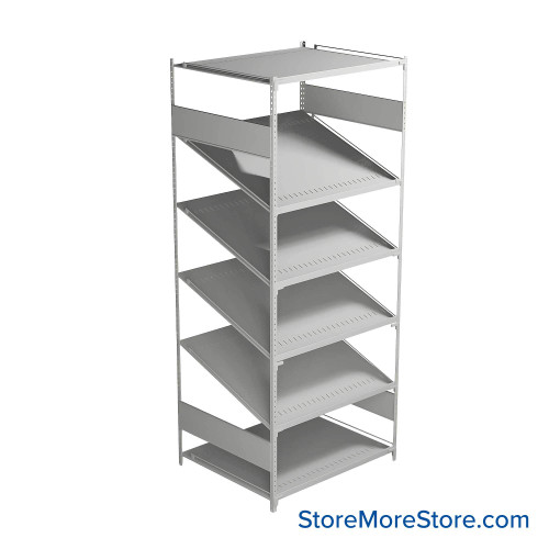 FIFO Shelving, 30" W x 36" D x 75" H, 6 Shelves, 6 (Adjustable) Shelves, Flat Top/Bottom Shelves, No Kit