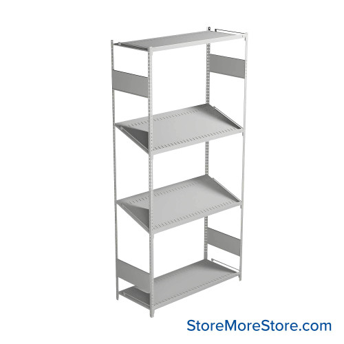 FIFO Shelving, 18" W x 42" D x 87" H, 6 Shelves, 4 (Adjustable) Shelves, Flat Top/Bottom Shelves, No Kit