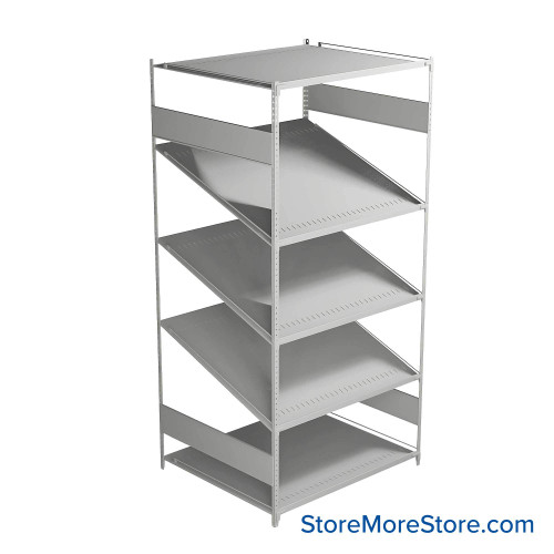 FIFO Shelving, 36" W x 42" D x 75" H, 6 Shelves, 5 (Adjustable) Shelves, Flat Top/Bottom Shelves, No Kit