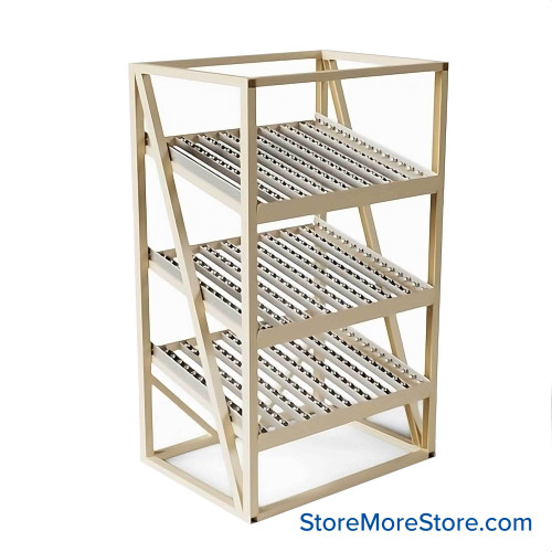 Gravity Flow Racks, 48" W x 36" D x 80" H, 3 Shelves, No Work Shelf