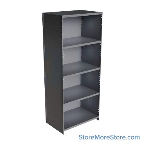 Industrial Shelving Units, 36" W x 24" D x 87" H, Starter, Closed Back & Sides, Heavy-Duty, 5 Adjustable Shelfs