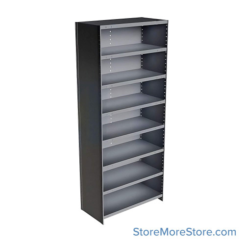 Industrial Shelving Units, 36" W x 18" D x 87" H, Adder, Closed Back & Sides, Medium-Duty, 8 Adjustable Shelfs