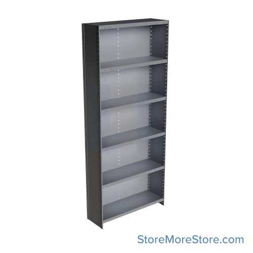 Industrial Shelving Units, 48" W x 12" D x 87" H, Starter, Closed Back & Sides, Heavy-Duty, 6 Adjustable Shelfs