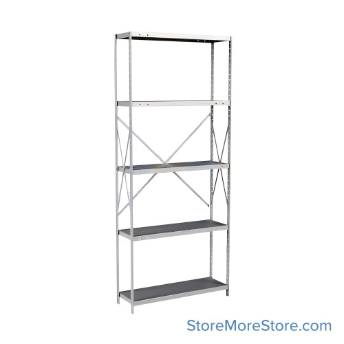 Industrial Shelving Units, 48" W x 12" D x 87" H, Starter, Open Back & Sides, Heavy-Duty, 5 Adjustable Shelfs Industrial Shelving Units, 48" W x 12" D x 87" H, Starter, Open Back & Sides, Heavy-Duty, 5 Adjustable Shelfs