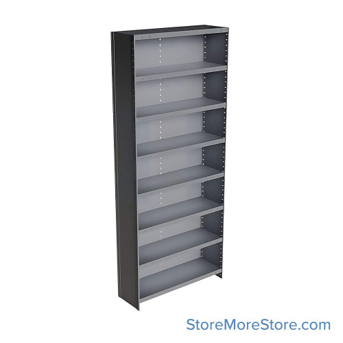 Industrial Shelving Units, 48" W x 12" D x 87" H, Starter, Closed Back & Sides, Extra Heavy-Duty, 8 Adjustable Shelfs