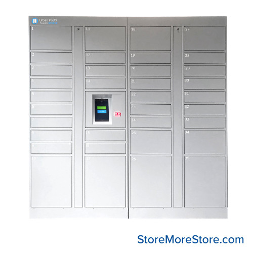 Smart Storage Lockers, 78.75'' W x 25'' D x 80.38'' H, Indoor, 35 Compartments