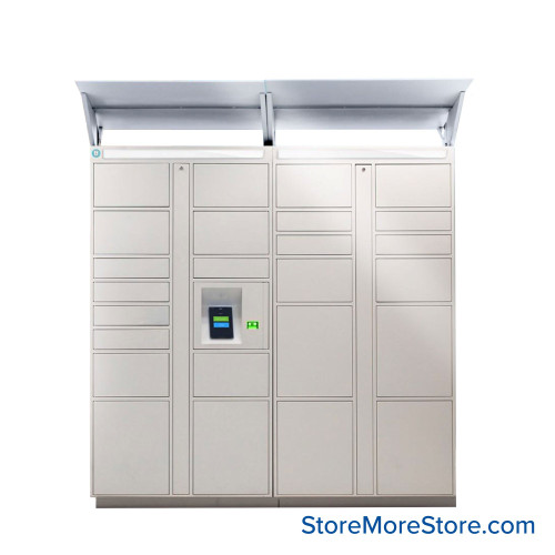 Smart Storage Lockers 78.75''W x 25''D, 78.75'' W x 25'' D x 84.38'' H, Outdoor, 15 Compartments