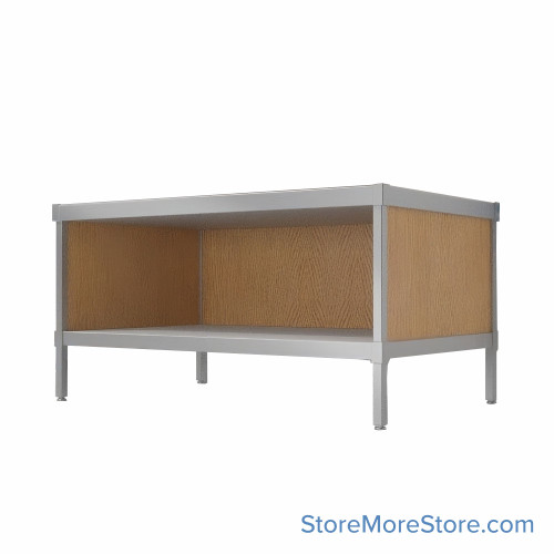 Mail Console, 25" W x 48" D x 36" H, Open Front, Includes Casters, 21.875" Cabinet Height