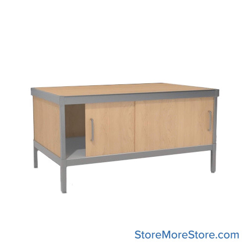 Mail Console, 36" W x 60" D x 30" H, Sliding Doors, Includes Casters, 15.875" Cabinet Height