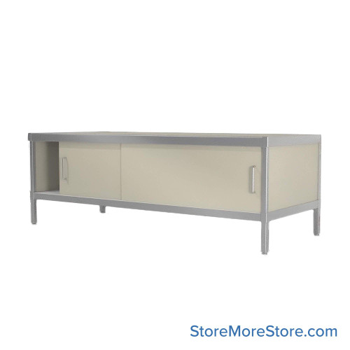 Mail Console, 30" W x 70" D x 36" H, Sliding Doors, Includes Casters, 21.875" Cabinet Height