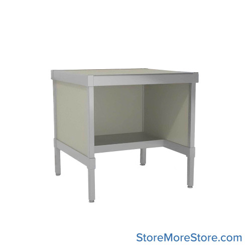 Mail Desk, 25" W x 36" D x 36" H, Half Shelf Desk, 27.875" Modesty Panel Height, Includes Adjustable Height